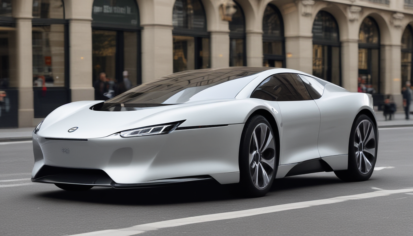 Voiture électrique dans les rues de Paris